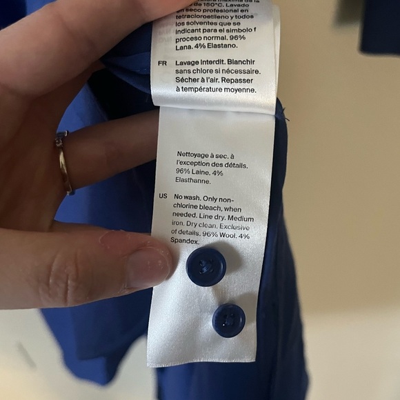 COS Wool Crepe Wrap in Cobalt Blue Midi Dress Women's Size 6 - Picture 11 of 15